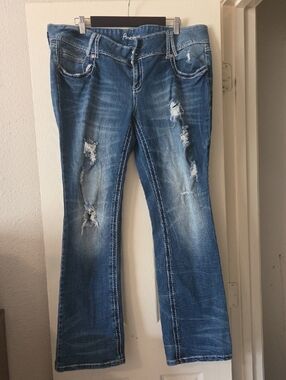 Amethyst Jeans Blue Distressed Bootcut Women’s Jeans